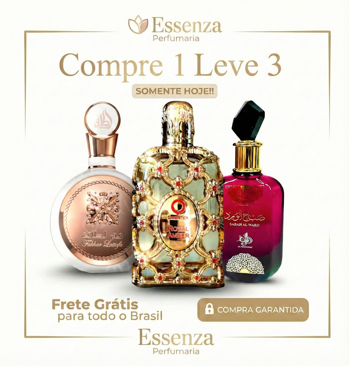 PROMOÇÃO COMPRE 1 LEVE 3 - Sabah Al Ward, Fakhar e Royal Amber - Queima de Estoque🔥  - 100ml Cada